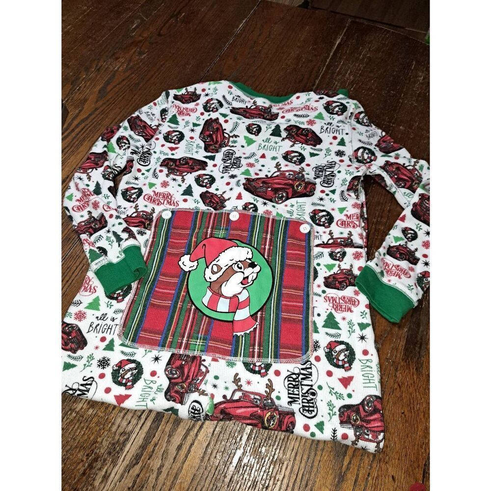 Medium Buc-ees Long Sleeve Zip Waffle Knit Pajama Thermal Loungewear One Piece